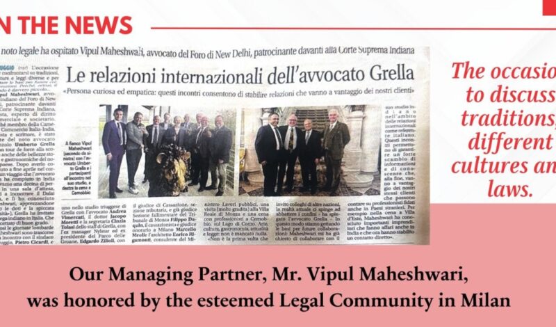 Mr Maheshwari hosted by Italian Legal Fraternity in Milan, Italy 2023
