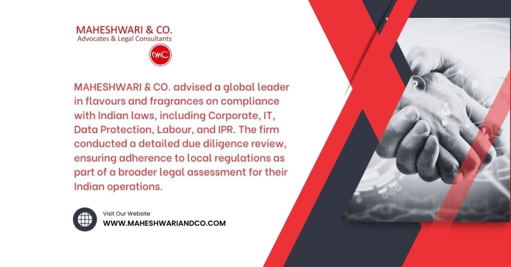 MAHESHWARI & CO. advises a Global Leader in Flavours and Fragrances