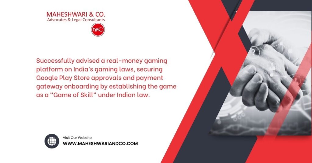 Legal Advisory for Real-Money Gaming Platform Compliance & Approvals