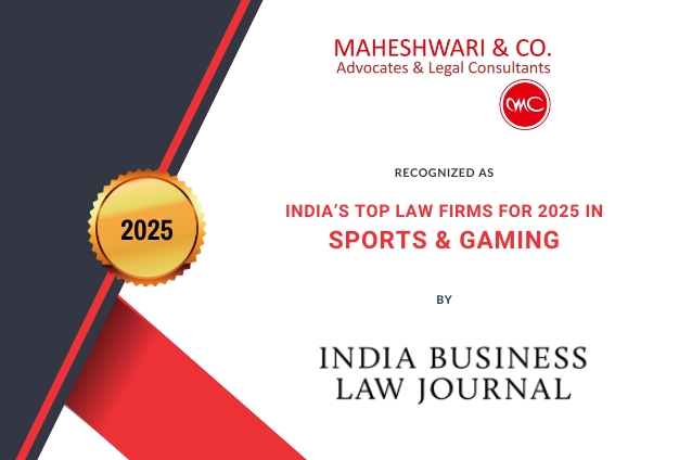 Recognized AsIndia’s Top Law Firms For 2025 In Sports & Gaming By India Business Law Journal